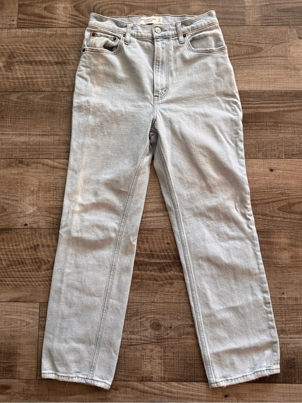 Abercrombie & Fitch Straight Leg Jeans in Light Blue